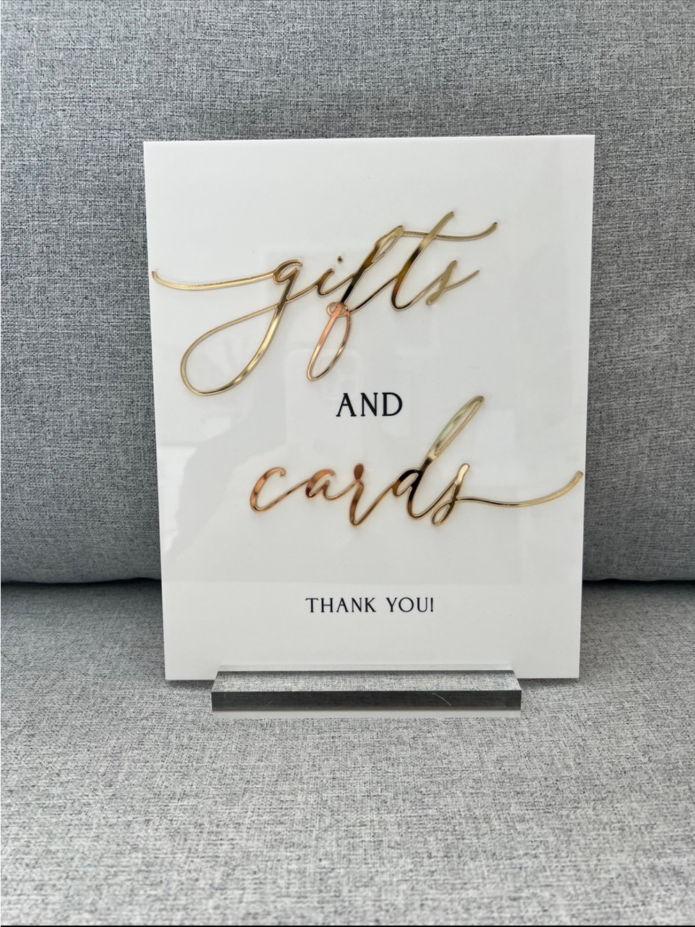 Gold Script 'Gifts and Cards' Sign - Elegant Wedding Display Signage Sign
